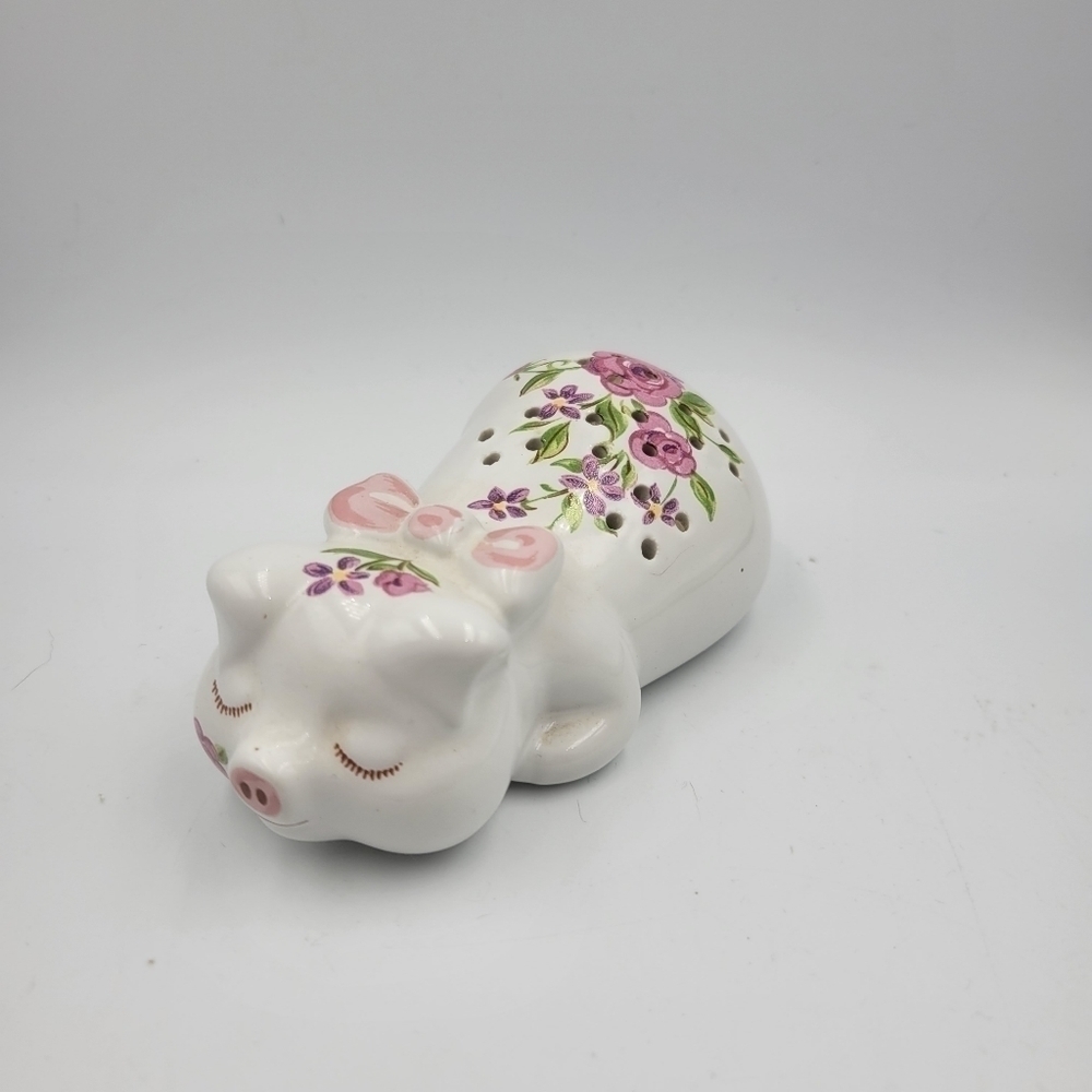 Vintage 1978 Avon Sleeping Pig Potpourri Holder